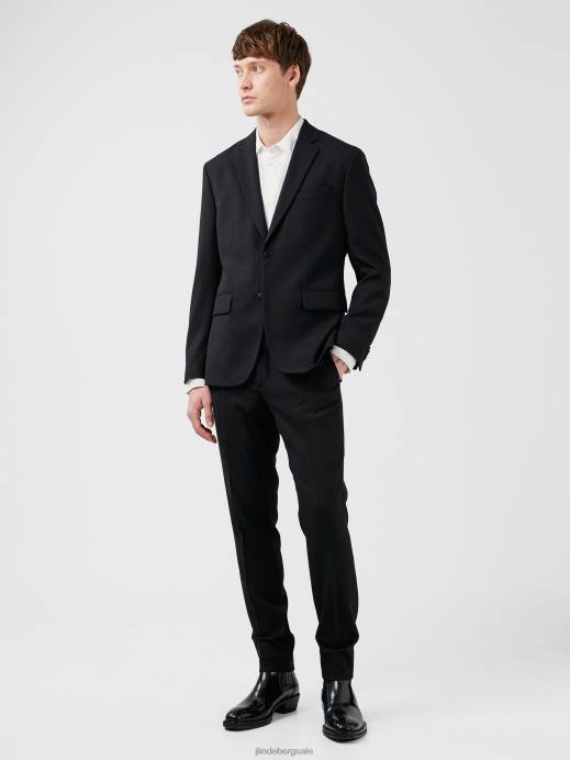 Men J.Lindeberg Black Grant Active Hopsack Pants Clothing 8R621230