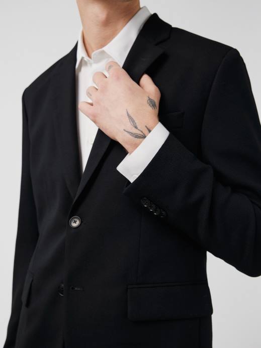 Men J.Lindeberg Black Hopper Active Hopsack Blazer Clothing 8R621233