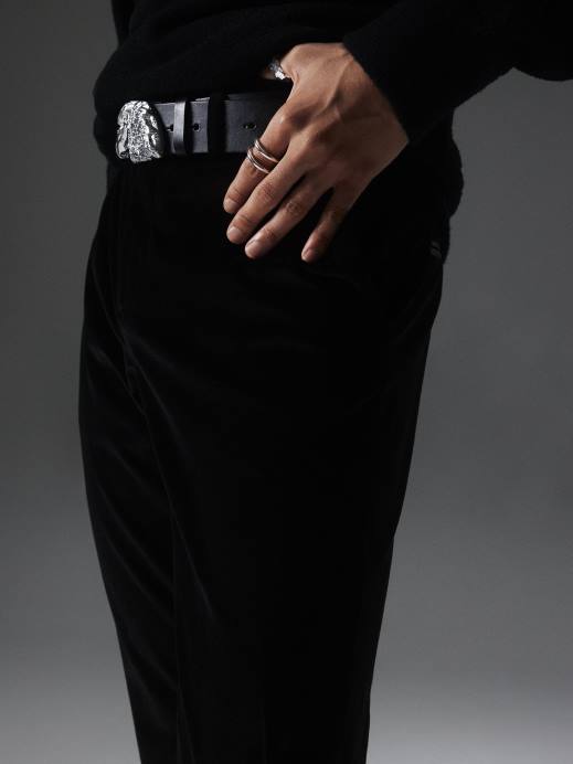 Men J.Lindeberg Black Liam Velvet Pants Clothing 8R622546