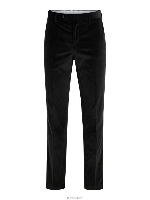 Men J.Lindeberg Black Liam Velvet Pants Clothing 8R622546