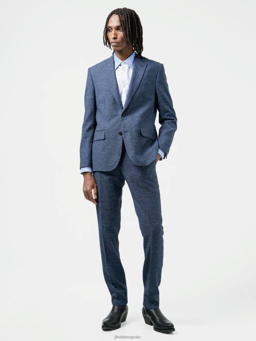 Men J.Lindeberg Blue Indigo Elton Two-Tone Blazer Clothing 8R622563