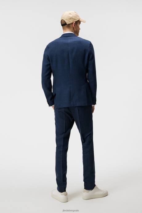 Men J.Lindeberg Blue Indigo Hopper Super Linen Blazer Clothing 8R621221