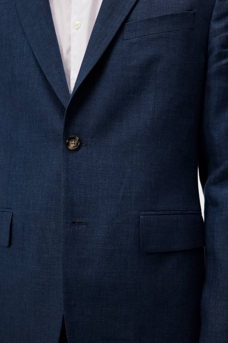 Men J.Lindeberg Blue Indigo Hopper Super Linen Blazer Clothing 8R621221