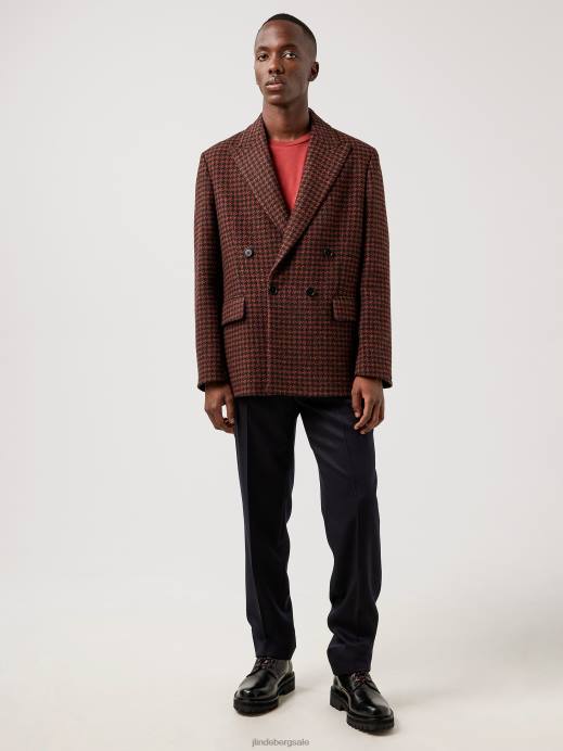 Men J.Lindeberg Circle Orange David Houndstooth Blazer Clothing 8R622570