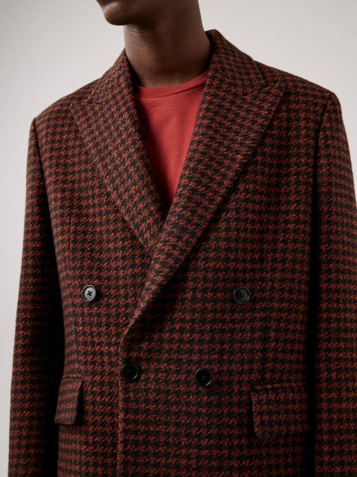 Men J.Lindeberg Circle Orange David Houndstooth Blazer Clothing 8R622570