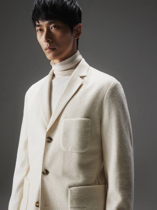 Men J.Lindeberg Cloud White Carlton Cardigan Blazer Clothing 8R622550