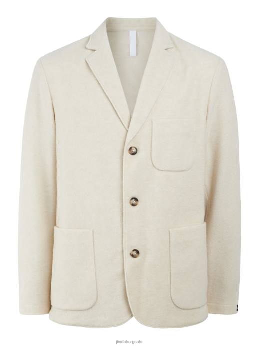 Men J.Lindeberg Cloud White Carlton Cardigan Blazer Clothing 8R622550