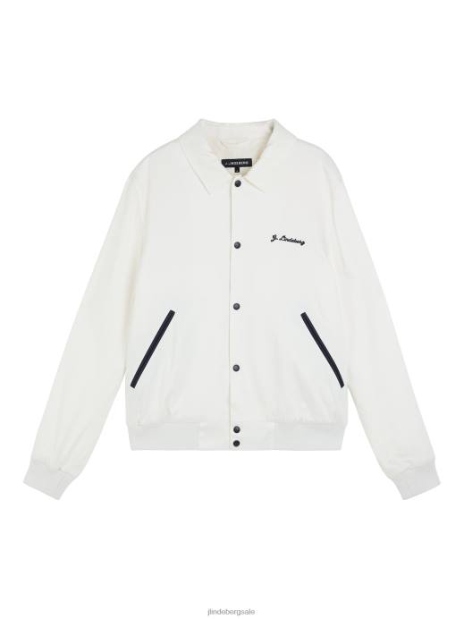 Men J.Lindeberg Cloud White Varez Bomber Clothing 8R621205