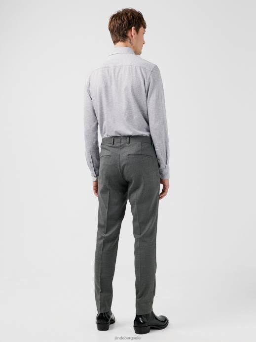 Men J.Lindeberg Grey Melange Grant Active Hopsack Pants Clothing 8R621228