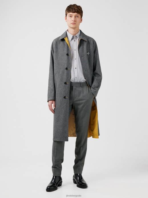 Men J.Lindeberg Grey Melange Grant Active Hopsack Pants Clothing 8R621228