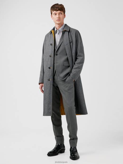 Men J.Lindeberg Grey Melange Hopper Active Hopsack Blazer Clothing 8R621231