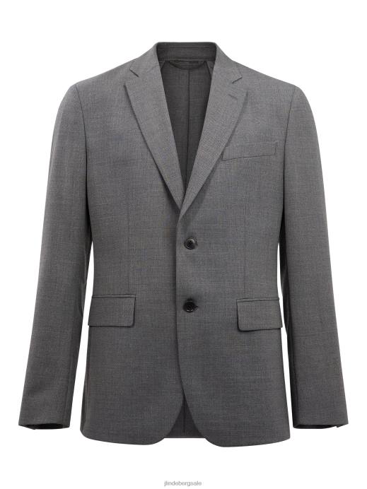 Men J.Lindeberg Grey Melange Hopper Active Hopsack Blazer Clothing 8R621231
