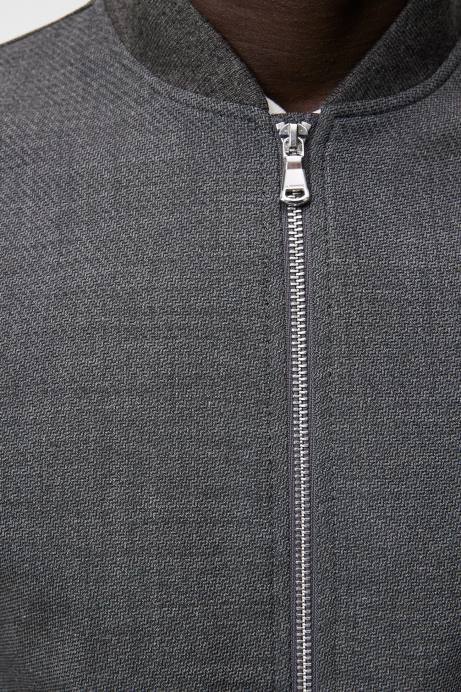 Men J.Lindeberg Light Grey Melange Thom Structured 2-Tone Bomber Clothing 8R621216