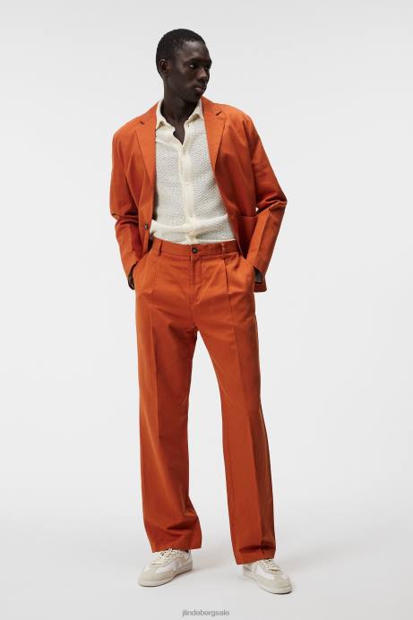 Men J.Lindeberg Minimal Haij Cotton Linen Pants Clothing 8R621204