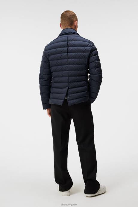 Men J.Lindeberg Navy Bacchus Down Blazer Clothing 8R621199