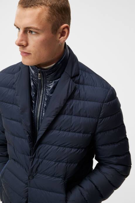 Men J.Lindeberg Navy Bacchus Down Blazer Clothing 8R621199