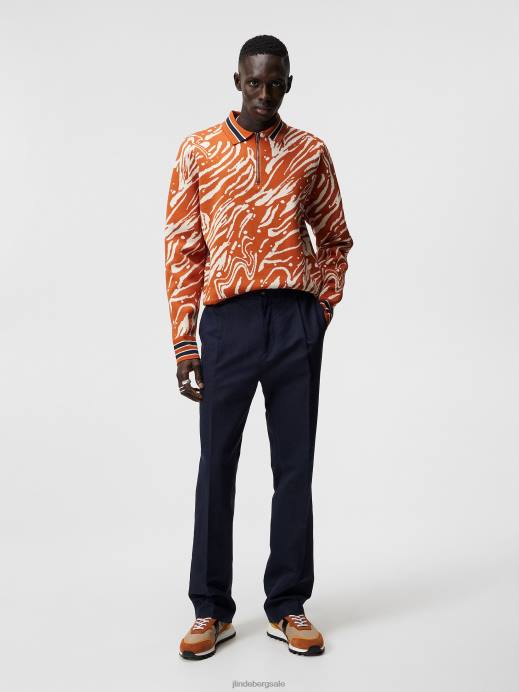 Men J.Lindeberg Navy Haij Cotton Linen Pants Clothing 8R621222