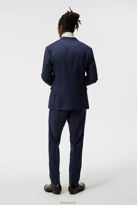 Men J.Lindeberg Navy Hopper Flannel Blazer Clothing 8R621203
