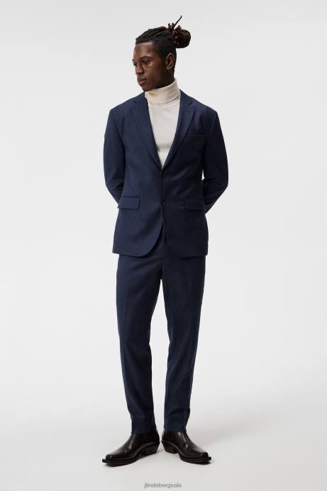 Men J.Lindeberg Navy Hopper Flannel Blazer Clothing 8R621203