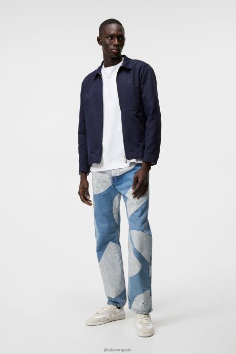 Men J.Lindeberg Navy Jason Cotton Linen Overshirt Clothing 8R621215