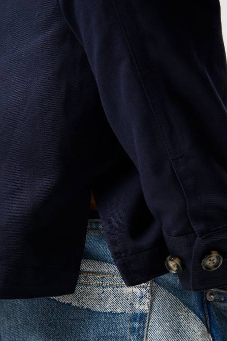 Men J.Lindeberg Navy Jason Cotton Linen Overshirt Clothing 8R621215