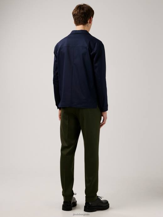 Men J.Lindeberg Navy Jason Cotton Stretch Overshirt Clothing 8R622565