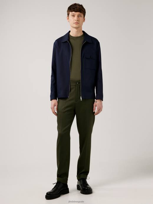 Men J.Lindeberg Navy Jason Cotton Stretch Overshirt Clothing 8R622565