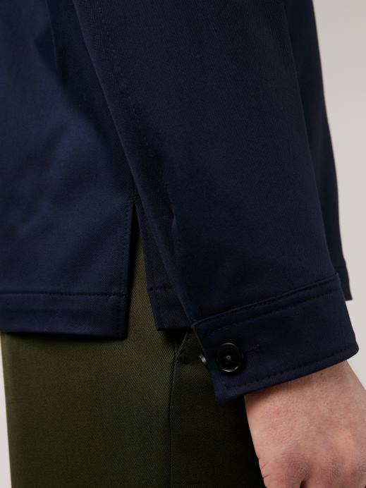 Men J.Lindeberg Navy Jason Cotton Stretch Overshirt Clothing 8R622565