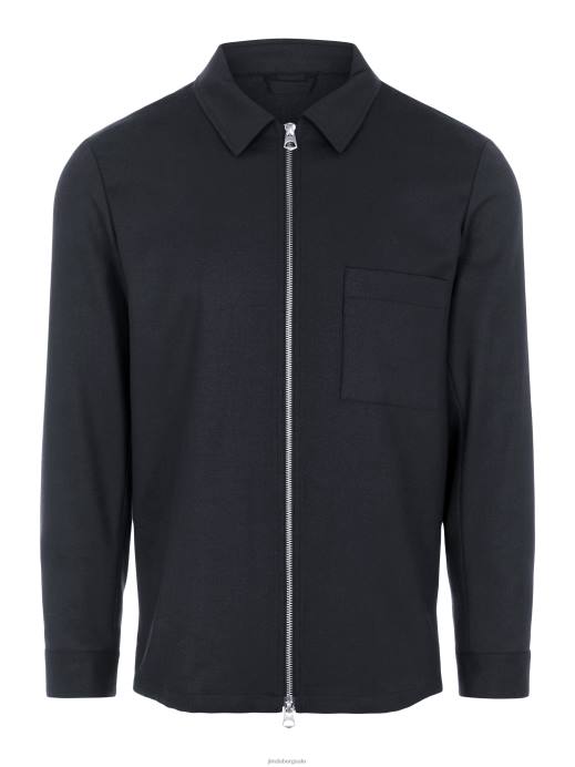 Men J.Lindeberg Navy Jason Stretch Flannel Overshirt Clothing 8R622571