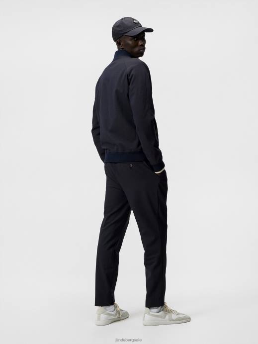 Men J.Lindeberg Navy Melange Thom Structured 2-Tone Bomber Clothing 8R621217