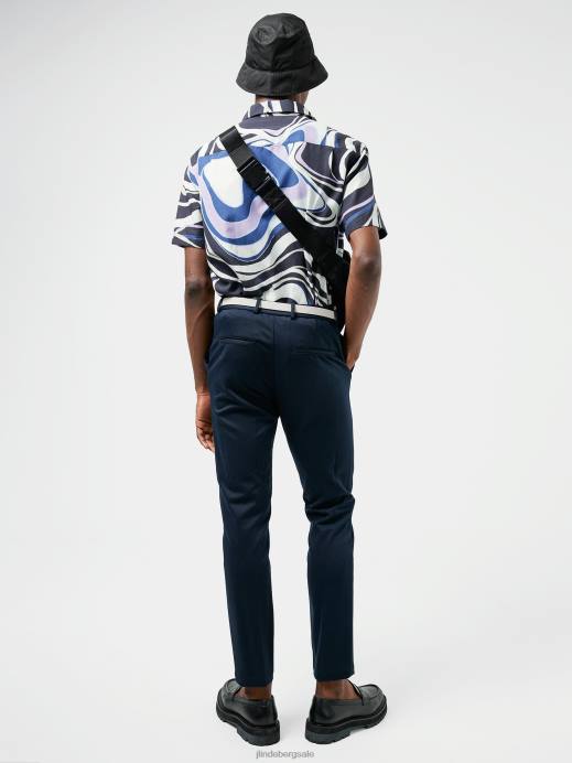 Men J.Lindeberg Navy Sasha Jersey Twill Pants Clothing 8R622561