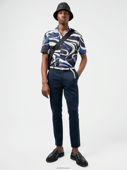 Men J.Lindeberg Navy Sasha Jersey Twill Pants Clothing 8R622561