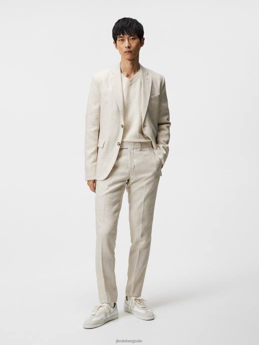 Men J.Lindeberg Safari Beige Grant Super Linen Pants Clothing 8R621218