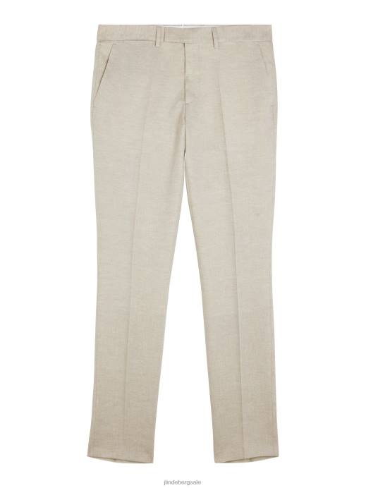 Men J.Lindeberg Safari Beige Grant Super Linen Pants Clothing 8R621218
