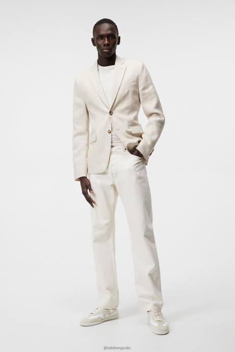 Men J.Lindeberg Safari Beige Hopper Super Linen Blazer Clothing 8R621220