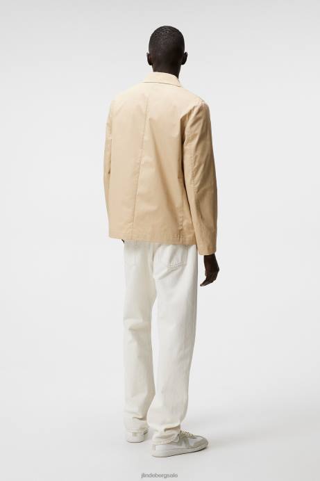 Men J.Lindeberg Safari Beige Jack Light Cotton Blazer Clothing 8R621211