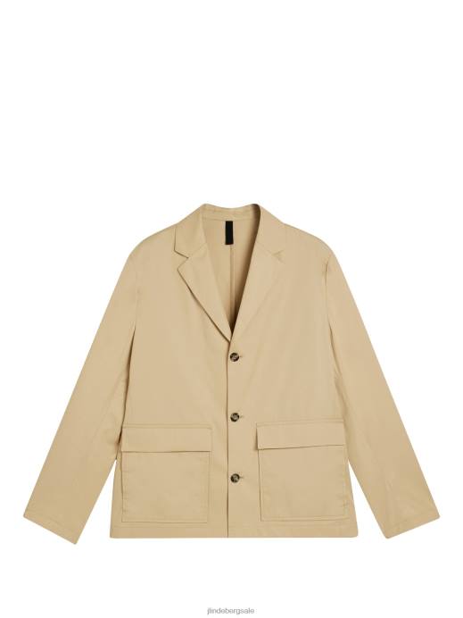 Men J.Lindeberg Safari Beige Jack Light Cotton Blazer Clothing 8R621211