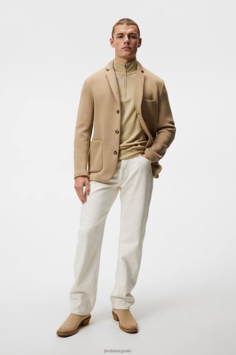 Men J.Lindeberg Tiger Brown Carlton Bonded Cardigan Blazer Clothing 8R621214