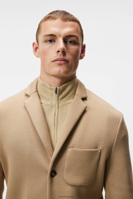 Men J.Lindeberg Tiger Brown Carlton Bonded Cardigan Blazer Clothing 8R621214