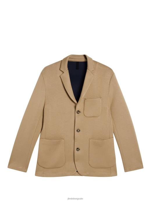 Men J.Lindeberg Tiger Brown Carlton Bonded Cardigan Blazer Clothing 8R621214