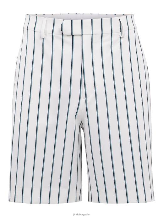 Men J.Lindeberg White Randy Pinstripe Bermuda Shorts Clothing 8R622559