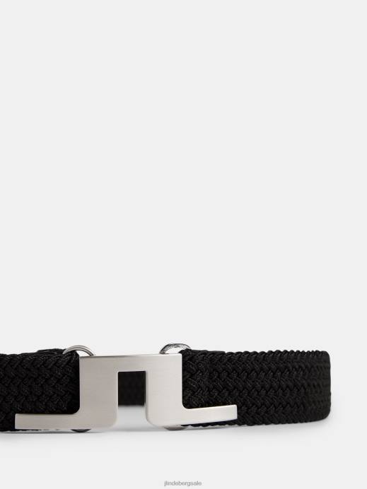 Men J.Lindeberg Black Berry Elastic Belt Accessory 8R62850