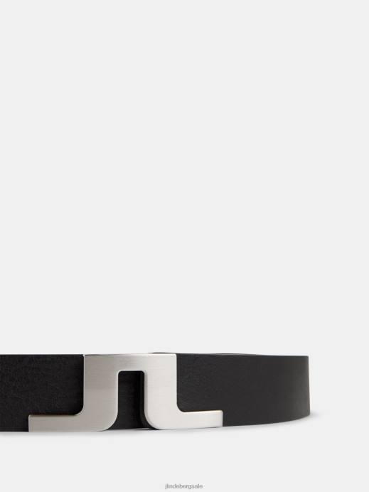 Men J.Lindeberg Black Bridger Leather Belt Accessory 8R62859