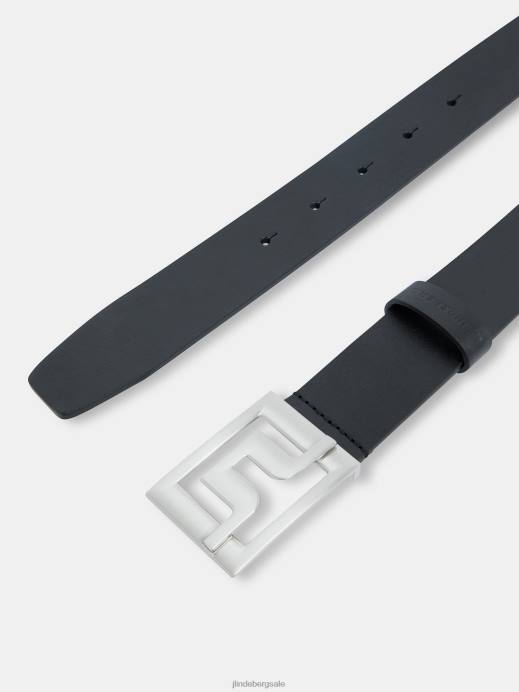 Men J.Lindeberg Black Slater Pro Leather Belt Accessory 8R62896
