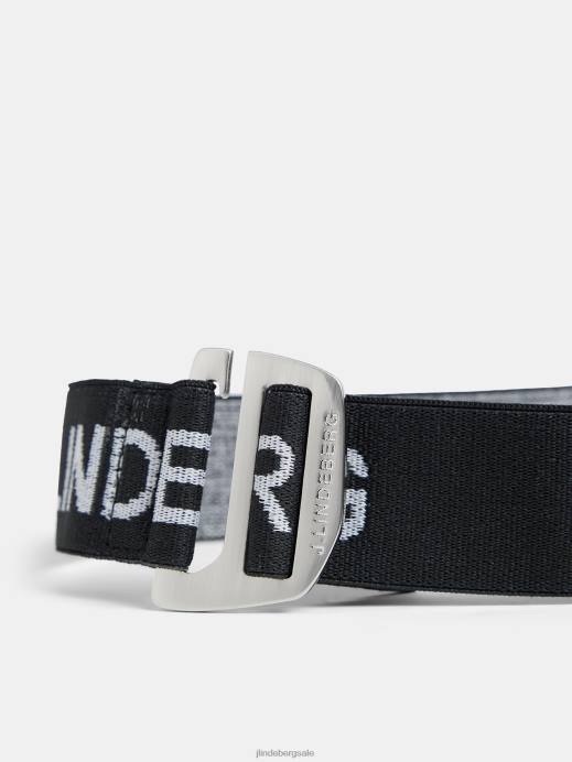 Men J.Lindeberg Black Zane Elasic Belt Accessory 8R62760