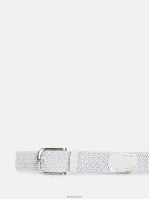 Men J.Lindeberg White Bernhard Elastic Belt Accessory 8R62852