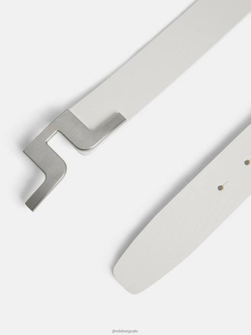 Men J.Lindeberg White Bridger Leather Belt Accessory 8R62858