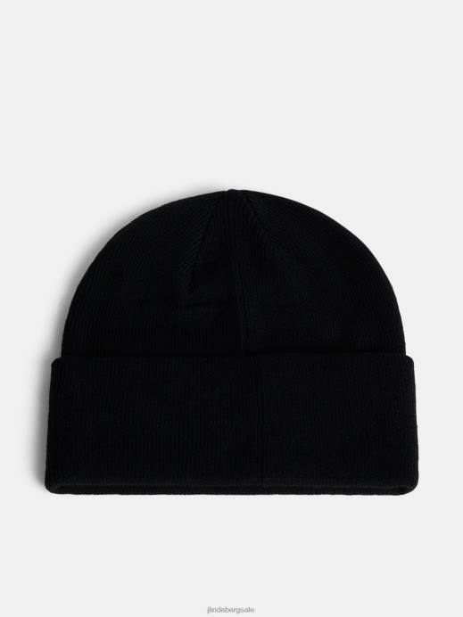 Men J.Lindeberg Black Cory Beanie Accessory 8R62743