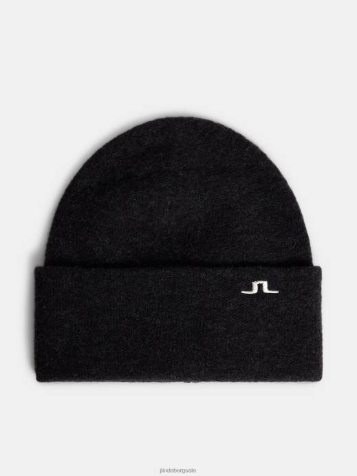 Men J.Lindeberg Black Kadie Alpaca Mix Beanie Accessory 8R62744
