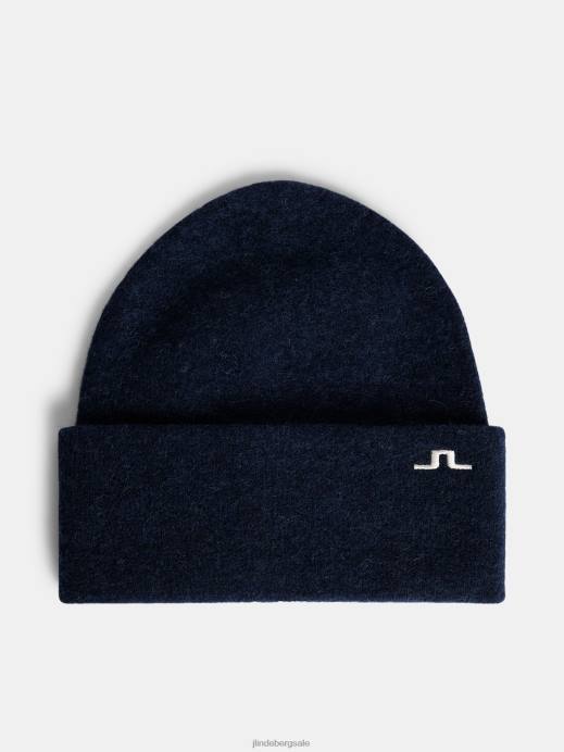 Men J.Lindeberg Navy Melange Kadie Alpaca Mix Beanie Accessory 8R62746